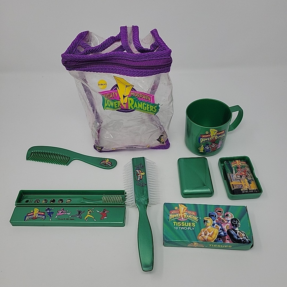 Vintage Saban Power Rangers Kid Care Bathroom Kit Set Complete 1994