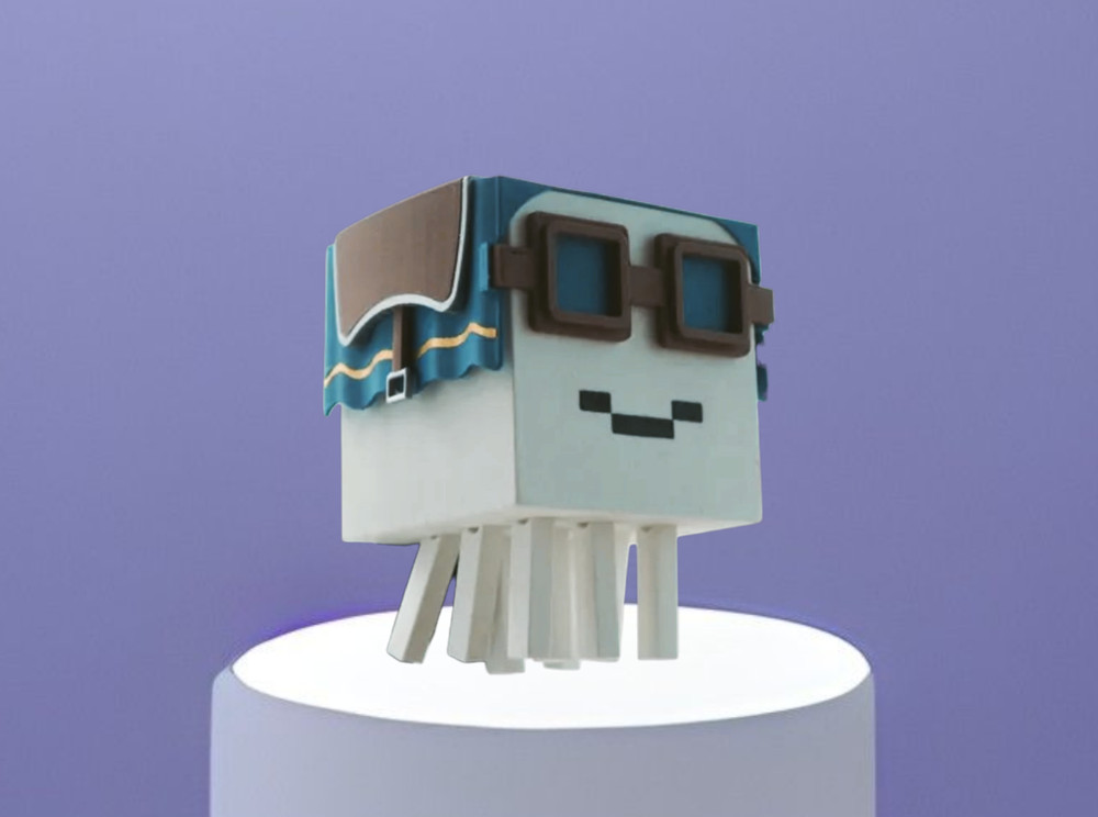 Articulated Pixel Happy Ghast, Ghast, Flexi Toy, 3D Printed