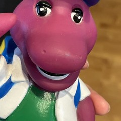 Vintage 1992 Lyons Group Barney Purple Dinosaur Coin Piggy Bank Back to School