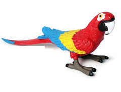 Red Macaw Bird Toy Action Figure Small Animal Figurine Doll Gift for Kids