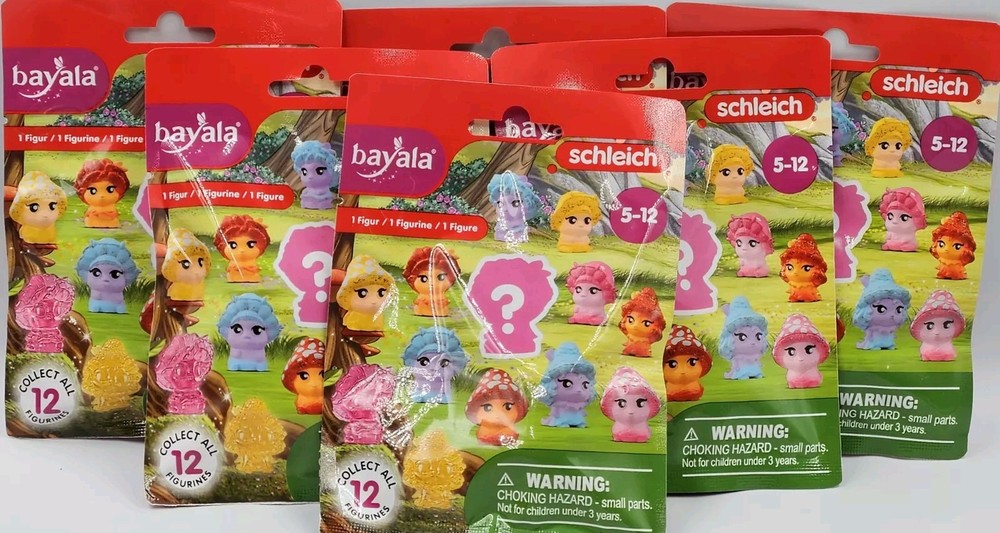 Full Set Of 12 New Sealed Schleich Bayala Baby Toadstool Blind Bags Toy Figures
