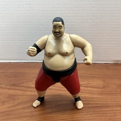 JAKKS Pacific 1997 Sumo Wrestler Action Figure Red Beige Black Plastic Vintage