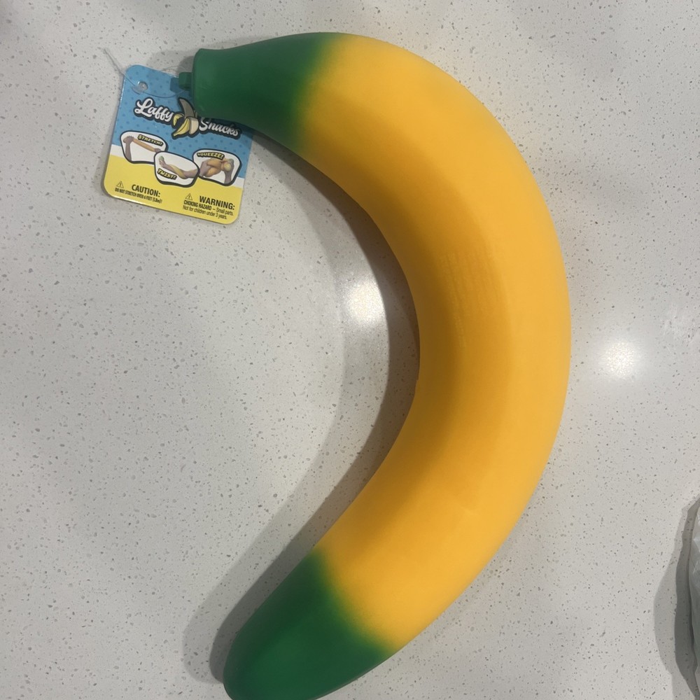 Sunny Days Laffy Snacks Squishy Stretchy Banana Toy 18″ Sensory Viral New W/ TAG