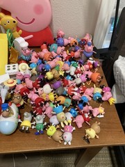2003 Peppa Pig Figure Lot House Carry Case 75+ Figures 5 Cars Furniture Bundle