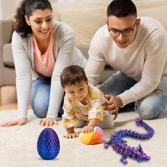 3D Printed Dragon Egg Crystal Full Articulated Dragon Fidget Toys Dragon in Egg