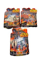 3 Star Wars Micro Machines Vehicles Series Tie Fighter vs A-Wing Shuttle 2005