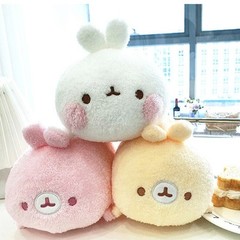 9.84″ Molang Lying Heart Rice Cake Soft fluffy Plush Korean Official 25cm Kawaii