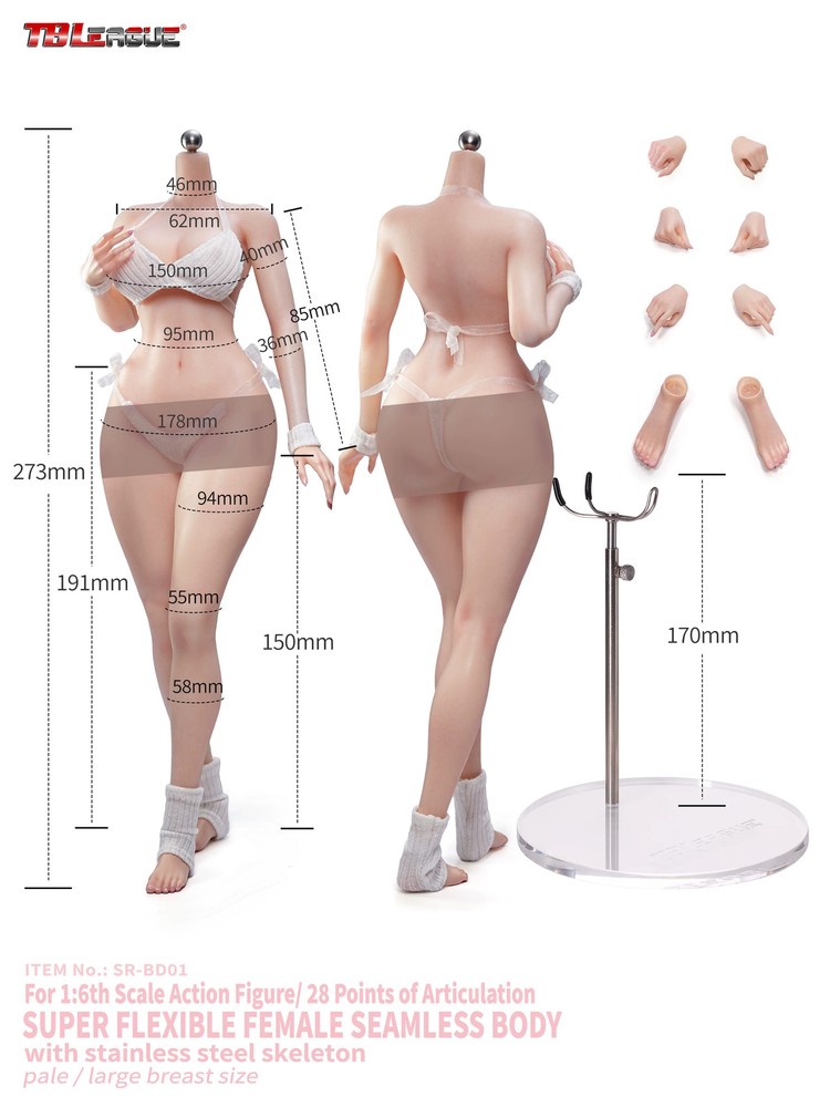 New TBLeague SR-BD01/02 1/6 Platinum Silicone Seamless Female Body Movable Chest