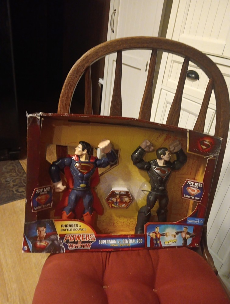 Mega Punch Superman vs. General Zod 10″ Talking Fighting Action Figures New Dama