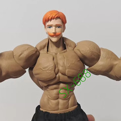 New 1/12 The Seven Deadly Sins Escanor Head Carving for 6″ Romankey Big Guy Body