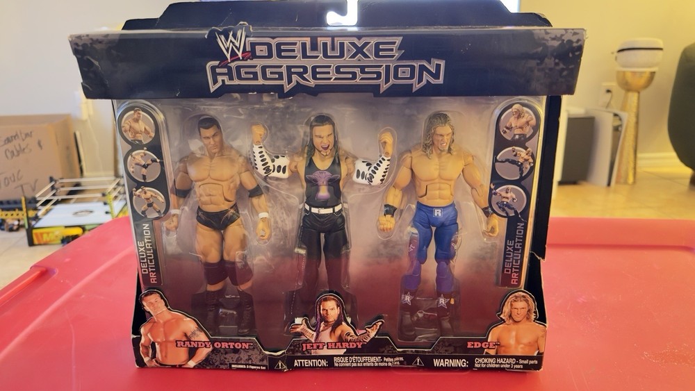 JAKKS Pacific WWE Deluxe Aggression Randy Orton Jeff Hardy Edge Figure Set