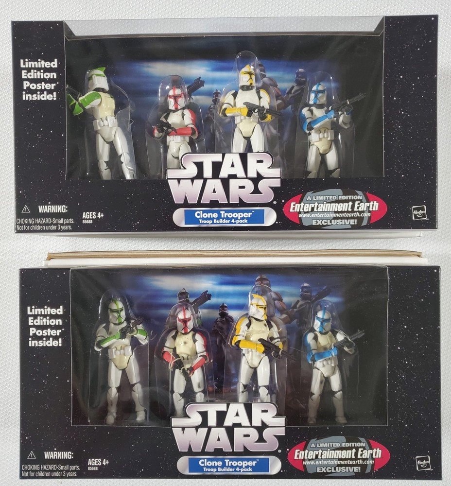 EXCLUSIVE: Star Wars Colored Clone Trooper Builder 4-Pack Battle Damage RARE