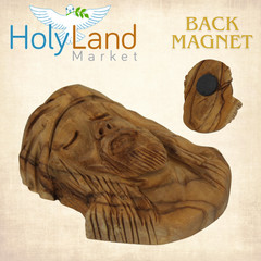 Jesus Christ with Crown of Thorns – Agony Magnet -Olive wood (2.75 inches – 7cm)