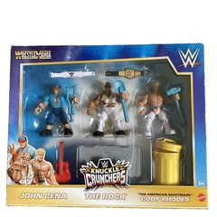 WWE WRESTLEMANIA KNUCKLE CRUNCHERS – JOHN CENA – THE ROCK – CODY RHODES SET!