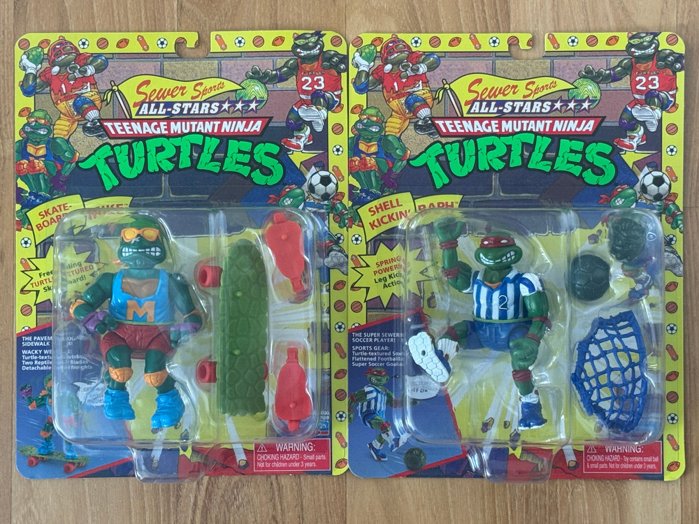 Teenage Mutant Ninja Tutles Sewer Sports All-Stars Skateboard Mike & Soccer Raph