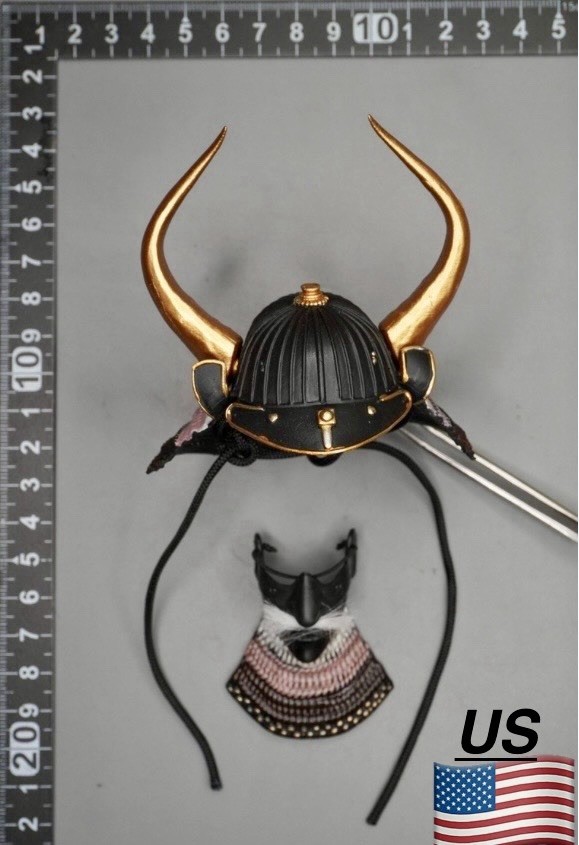 1/6 Scale 101TOYS KN022 Ghost of Tsushima Samurai C Helmet w/ Mask PLASTIC Japan