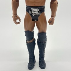 Mattel WWE The Rock Basic Action Figure Black Trunks Bull Logo 2011