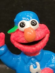 SESAME STREET ELMO MECHANIC CONSTRUCTION FIGURE CAKE TOPPER PREOWN