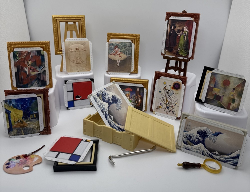 🖼️ New! Mini Brands MASTERPIECES ~ Lot Of 12 Common Paintings + Accessories