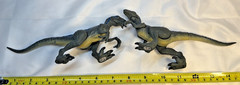 Set Of 2 Jurassic World Velociraptor Gray and Blue Dinosaur Mattel