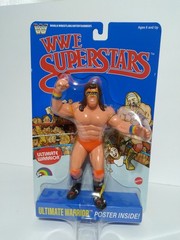 WWE LJN Mattel Wrestling Superstars ULTIMATE WARRIOR 8″ Action Figure BLUE CARD