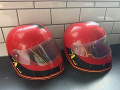 Two (2) A-Team 1983 B.A. Baracus Toy Helmets Rare Complete!!!