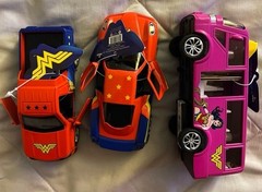 Die Cast DC Comics Wonder Woman Vehicles W/Pullback Action Lot of 3