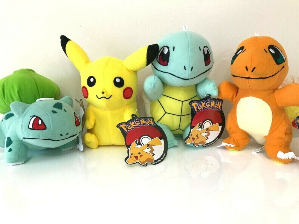 Set of 4 Toys Pokemon Go Plush 6-8 inch Soft New/ with tags Toys. Official