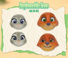 New GONG X Zootopia Cartoon Action Figure Toy Gift Judy and Nick Wilde Set