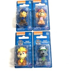 NEW Paw Patrol Mini Figures Nickelodeon Lot of 4 Skye Chase Rubble Rocky