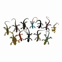 Guaishou Artificial Model Reptile Lizard Animal 12 Piece Set, Multi Color