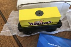 2002 Learning Curve Thomas Train Wooden Promo Lady & Yumster’s Cargo Car! NEW!