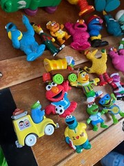 Large Mixed Lot of Plastic Rubber Vinyl Barney Sesame Street TV Character Play