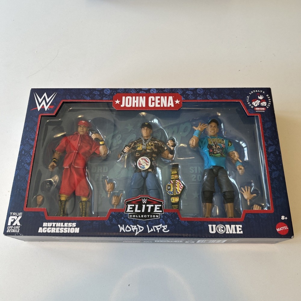 WWE Elite Collection John Cena Word Life 3 Figure Set NIB Mattel