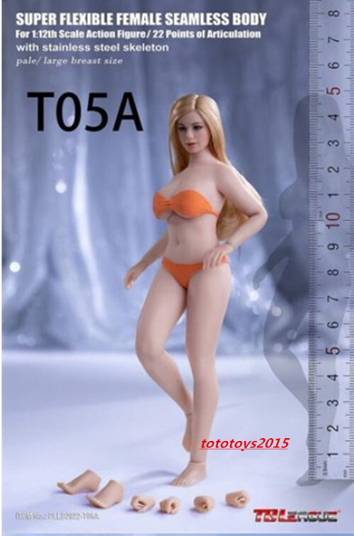 US TBLeague T05A 1/12 Super-Flexible Female Pale Seamless Body W/Head Clothes