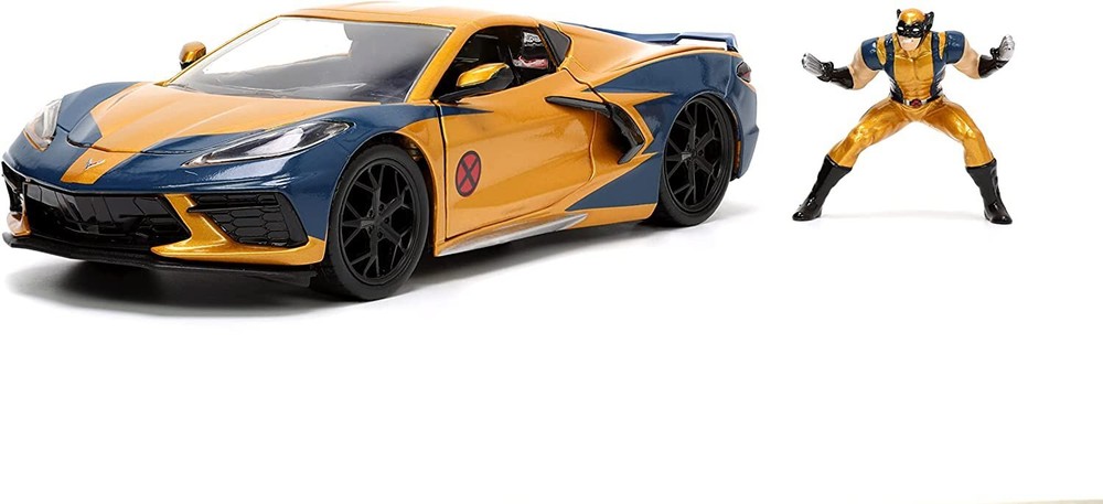 Jada Toys Marvel Wolverine X-Men 1:24 2020 Chevy Corvette Die-Cast Car with…