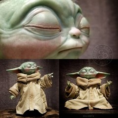 Baby Yoda Grogu Eyelids – Sideshow realistic version hand painted silicone lids
