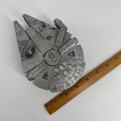 1998 Star Wars 6″ Millennium Falcon Silver Box w/ Blueprint Map Hope Ind.