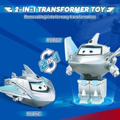 2” 5cm Transform-a-Bots Traver Robot Action Figures Transforming Plane to Ro…