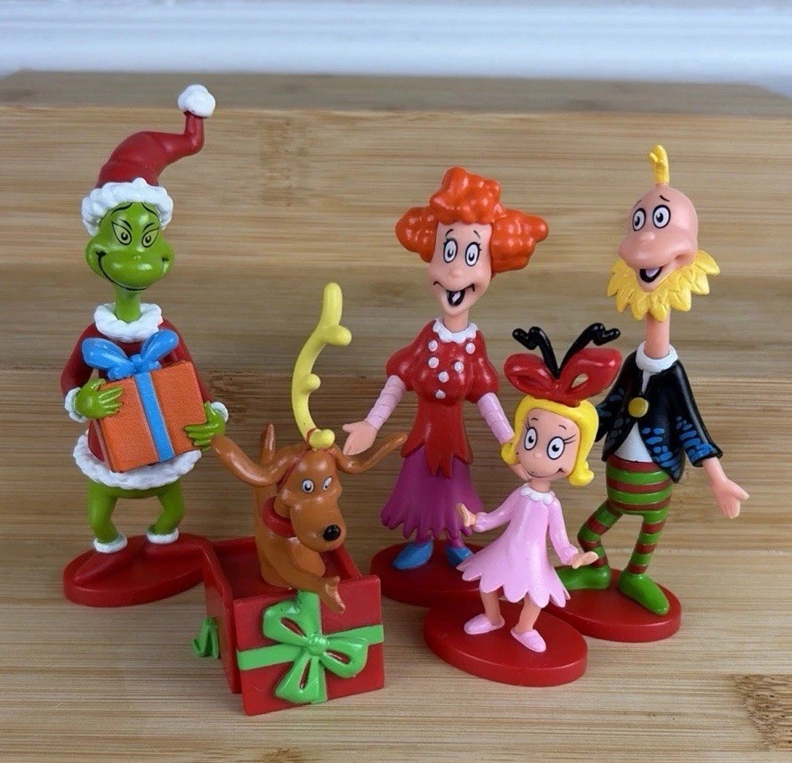5 Collectible Figures Dr Seuss The Grinch Toy Christmas Gift Cindy Lou Who 2023