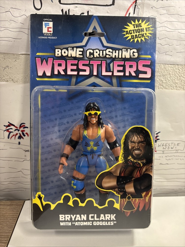 FC Toys Adam Bomb Bone Crushing Wrestlers Series 1 Bryan Clark Jakks BCA NIB MOC