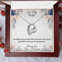 Personalized Valentine Necklace, You Light Up My World Love Heart Necklace, To M