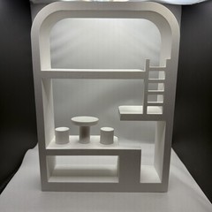 White Smiski Toy House Display With Furniture Mini House Display, Smiski Display