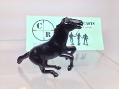 Recast Marx 60mm Horses 3 Pieces Choice Of Colors, black, Brown, Cream, White