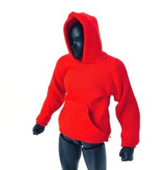 MO-HDST-RD: 1/12 red slim fit hoodie for 6″ SHF Figma Damtoys slim body