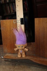 Vintage Ace Novelty Troll Action Figure Purple Hair and Jewel