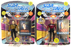 Star Trek TNG Picard & Data 5” Action Figure Lot 1993 Playmates