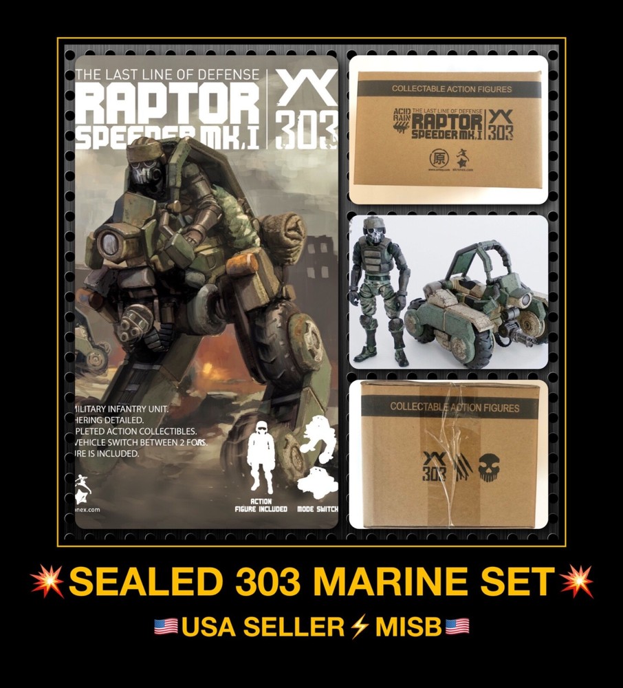 USA Acid Rain 3.75” 1/18 MARINE SPEEDER MK 1 RAPTOR gi joe Action Figure SET LOT