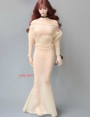 1/6 Female Ultra-thin Ice Silk Stretch Bodycon Skirt Fit 12″ PH Action Figure