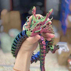 3D Printed Articulated Dragon with Egg Movable Joint Figure Desktop Toy